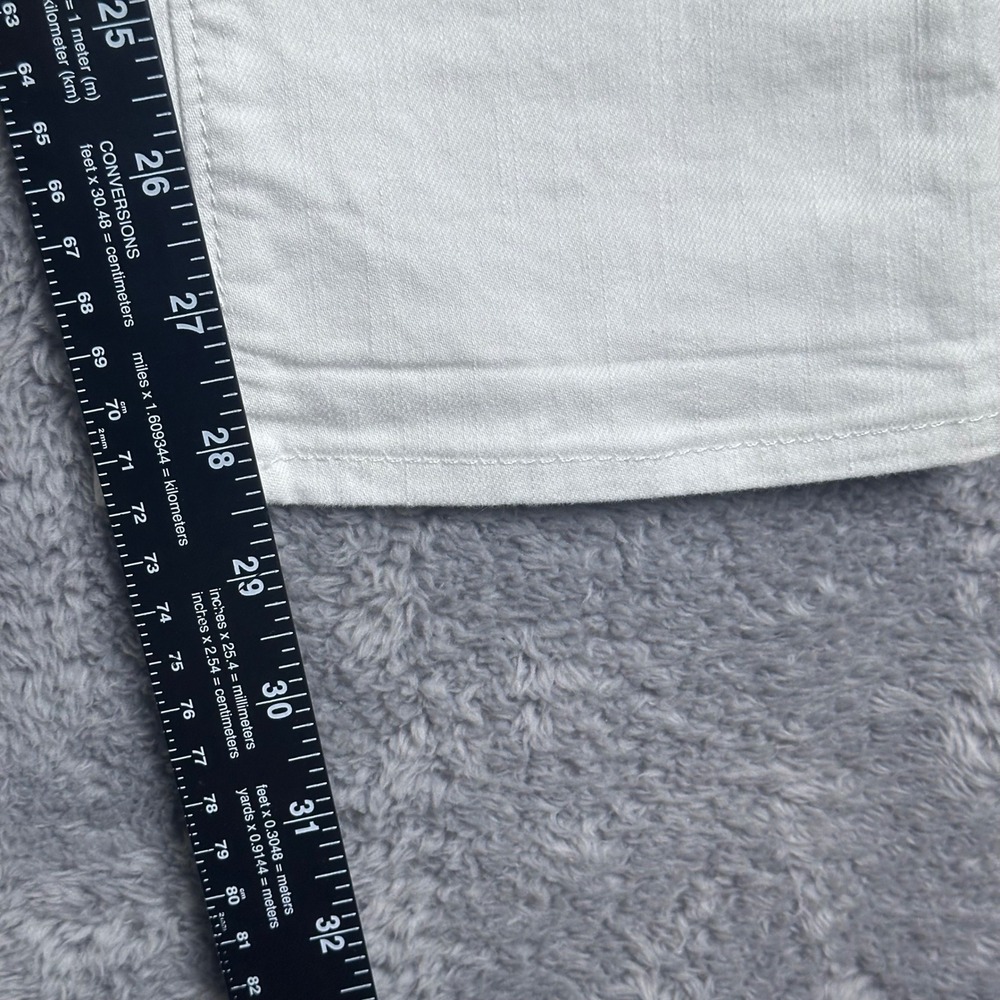 LOFT The Girlfriend Jeans‎ Womens 2 White Cotton Blend Straight Leg Mid Rise - Picture 4 of 8